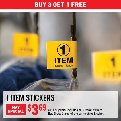 Buy 3 Get 1 Free - 1 Item Stickers $3.69 / OI-1 / Special includes all 1 Item Stickers / Buy 3 get 1 free of the same style & color.