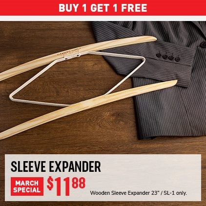 Buy 1 Get 1 Free - Sleeve Expander $11.88 / Wooden Sleeve Expander 23" / SL-1 only.