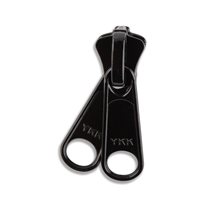 YKK #10 Molded Plastic Reversible Long Pull Bag Zipper Sliders - 2/Pack - Black (580)