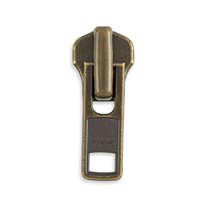YKK #8 Metal Jacket Zipper Sliders - 2/Pack - Antique Brass
