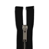 Italian Made High-Quality Finish #5 30" Gunmetal Jacket Zipper - Black