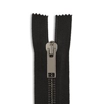Italian Made High-Quality Finish #5 11" Gunmetal Pant/Dress Zipper - Black