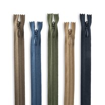YKK #2 11" Invisible Nylon Non-Separating Assorted Pant / Skirt / Dress / Upholstery Standard Color Zippers - 28/Pack