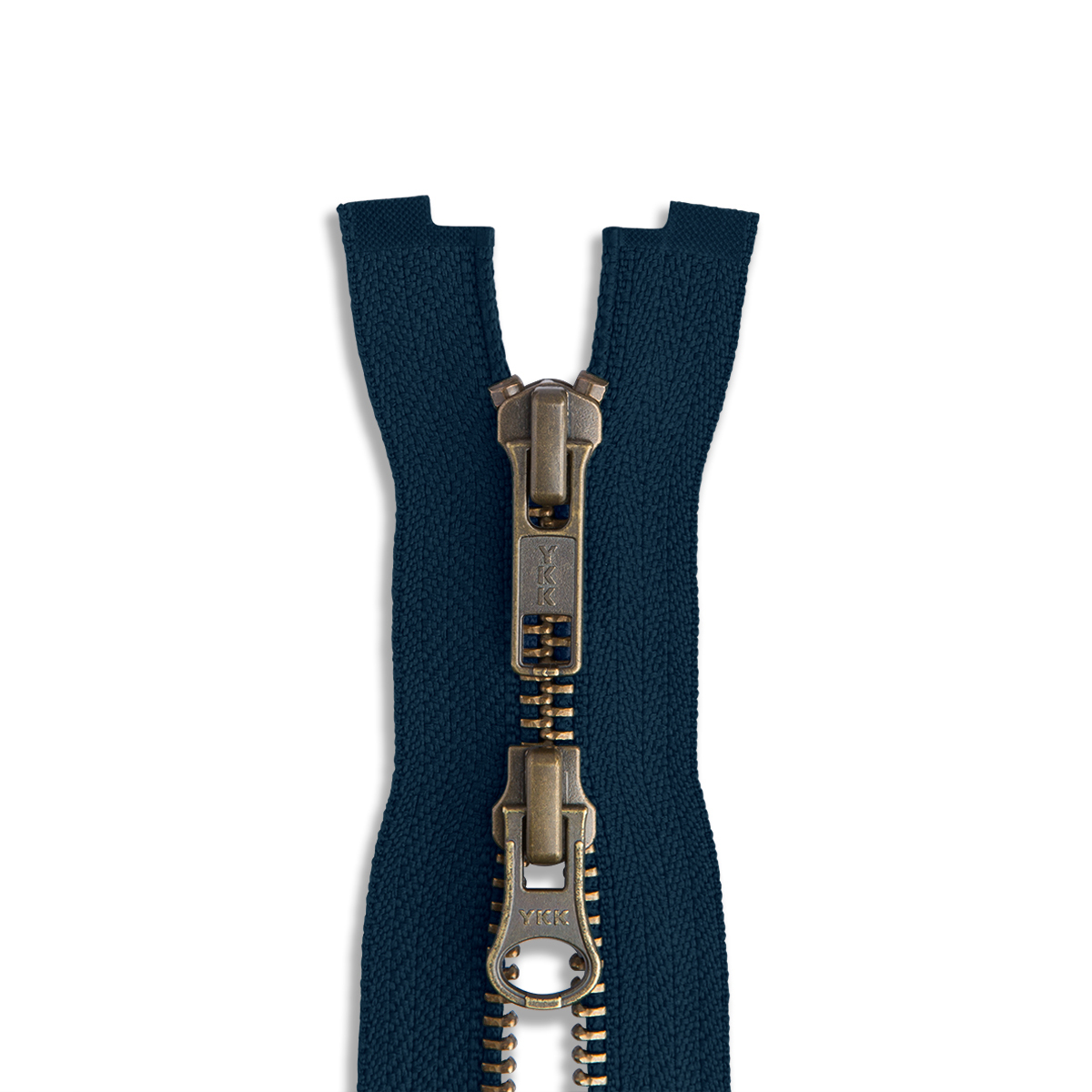YKK #5 Antique Brass Two-Way Jacket Zipper - Cleaner's Supply