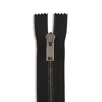 Italian Made High-Quality Finish #3 11" Gunmetal Pant/Dress Zipper - Black