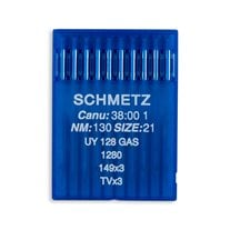 Schmetz Regular Point Straight Stitch Industrial Machine Needles - Size 21 - UY128GAS, 1280, 149x3, TVx3 - 10/Pack
