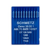 Schmetz Regular Point Straight Stitch Industrial Machine Needles - Size 10 - UY128GAS, 1280, 149x3, TVx3 - 10/Pack