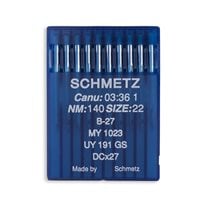 Schmetz Regular Point Industrial Machine Needles - Size 22 - B27, MY 1023, UY 191 GS, DCx27 - 10/Pack