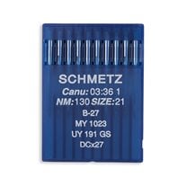 Schmetz Regular Point Industrial Machine Needles - Size 21 - B27, MY 1023, UY 191 GS, DCx27 - 10/Pack