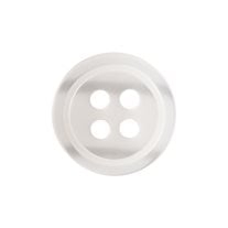 12PCS Flat Imitation Pearl Buttons - 14L / 9mm - 4-Hole - White