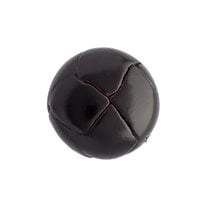 Genuine Leather Buttons - 24L / 15mm - 1 Dozen - Dark Brown