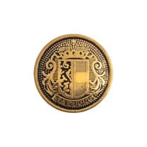Premium Salzburg Crest Embossed Metal Blazer Buttons - 24L / 15mm - 1 Dozen - Antique Gold
