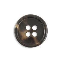 Horn Marble Finish Suit Button - 24L / 15mm - Each - Black