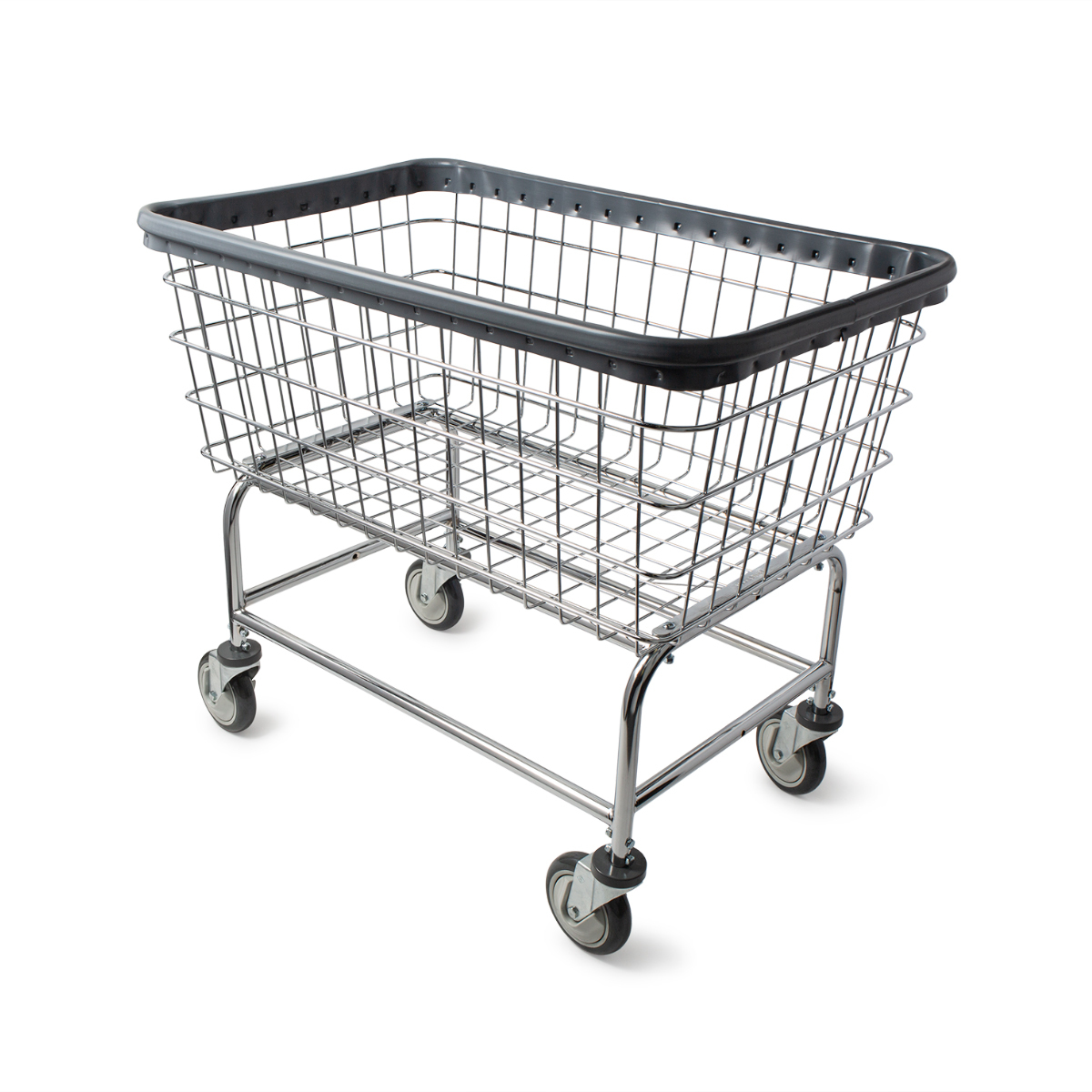 100E58 Commercial Quality Wire Laundry Cart w/ Double Pole Rack Heavy Duty R&B 