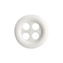 Designer Shirt Buttons - Rounded Edge Front Shirt Buttons - 18L / 11.5mm - 1 Gross - White