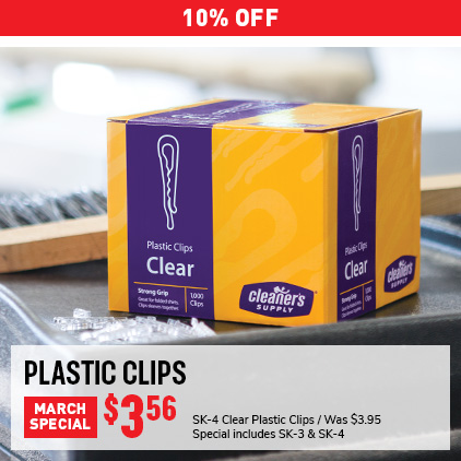 10% Off Plastic Clips SK4 Clear Plastic Clips Was $3.95 Special includes SK-3 & 4
