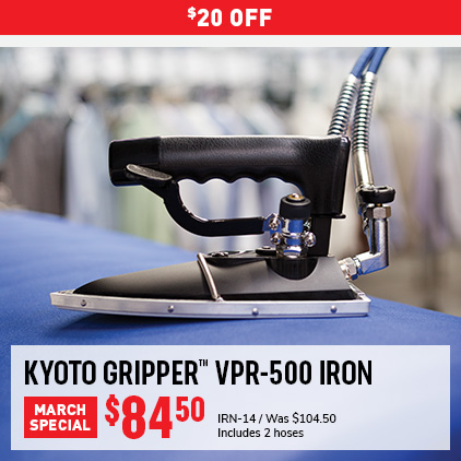 $20 Off Kyoto Gripper VPR-500 Iron $84.50 IRN-14 Was $104.50 includes 2 hoses