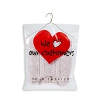 "We Love Our Customers" Tape Closure Sweater Bags - 20" x 18" - 500/Box