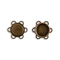 Round Magnetic Sew-On Snaps - 18mm - 12 Sets/Pack - Antique Brass