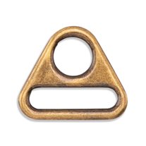 Triangle Rings Bag Hardware - 1" - 2/Pack - Antique Brass