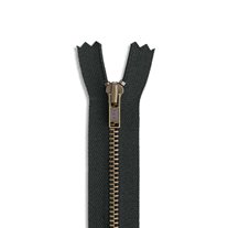 YKK #3 36" Antique Brass Non-Separating Dress Zipper - Graphite (156)