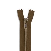 YKK #3 36" Antique Brass Non-Separating Dress Zipper - Medium Brown (569)