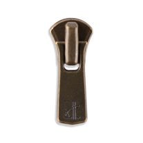 YKK #5 Excella Metal Pant Zipper Sliders - 2/Pack - Antique Brass