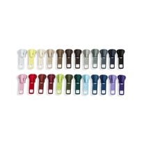 #5 Molded Plastic Old Style Jacket Zipper Sliders - 24/Pack - Assorted Colors