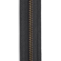 YKK #5 Antique Brass Continuous Zipper Roll - 3 yds. - Black (580)