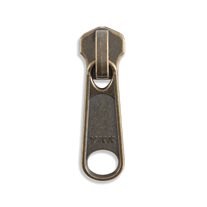 YKK #5 Metal Long Pull Bag Zipper Sliders - 2/Pack - Antique Brass
