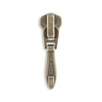 YKK #5 Tear Drop Style Metal Jacket Zipper Sliders - 2/Pack - Antique Brass