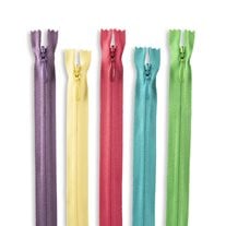 YKK #2 18" Invisible Nylon Non-Separating Assorted Pant / Skirt / Dress / Upholstery Fashion Color Zippers - 34/Pack