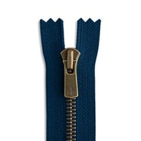 YKK Excella #5 11" Antique Brass Pant/Skirt/Dress Zipper - Navy (560)