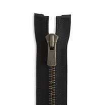 YKK Excella #5 30" Antique Brass Jacket Zipper - Black (580)