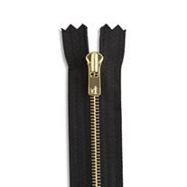 YKK Excella #2 7" Golden Brass Pant/Skirt/Dress Zipper - Black (580)