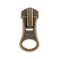 YKK #5 Metal Two-Way Bottom Slide Zipper Sliders - 2/Pack - Antique Brass