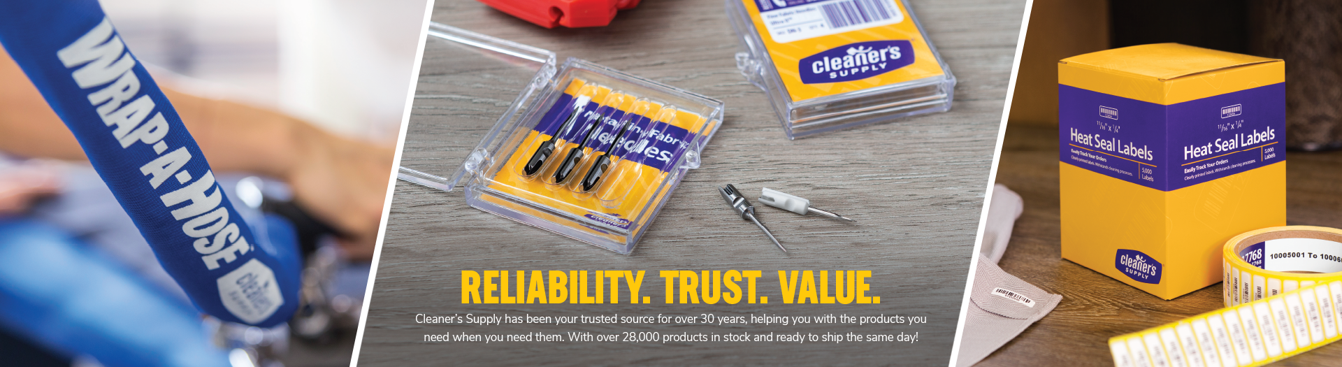 Dry Cleaning Supplies | Tailoring Supplies | Laundry Supplies | Reliability. Trust. Value. Cleaner's Suply has been your trusted source for 30 years on all your dry cleaning and tailoring needs. With over 28,000 products in stock and ready to ship the same day!