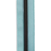 #3 Gunmetal Metallic Nylon Coil Continuous Zipper Roll - 3 yds. - Aqua