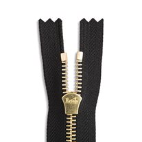 YKK Excella #5 11" Golden Brass Pant/Skirt/Dress Zipper - Black (580)