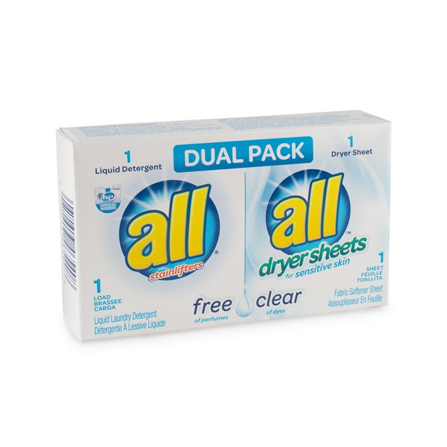 ALL Free & Clear Dryer Sheet Single-Load Boxes