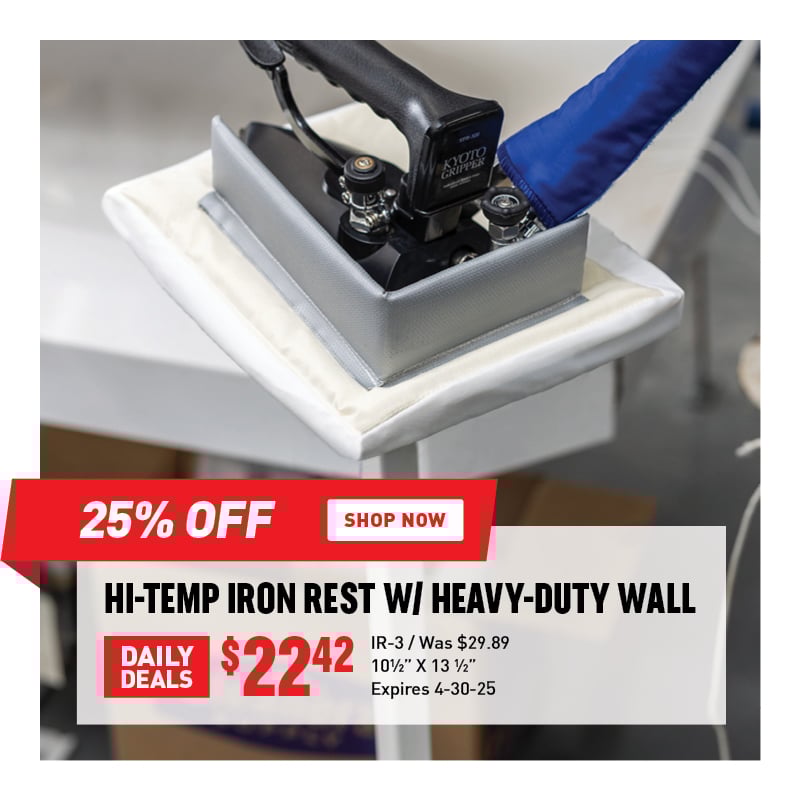 25% Off Hi-Temp Iron Rest W/ Heavy-Duty Wall $22.42 / IR-3 / Was $29.89 / 10 1/2" x 13 1/2" / Expires 4-30-25.