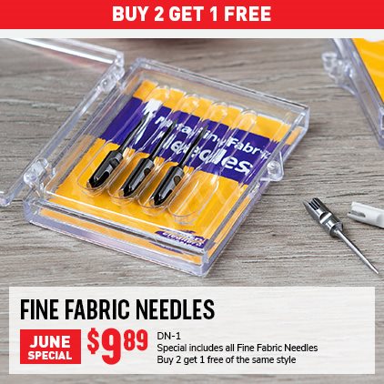 Buy 2 Get 1 Free - Fine Fabric Needles $9.89 / DN-1 / Special includes all Fine Fabric Needles / Buy 2 get 1 free of the same style.