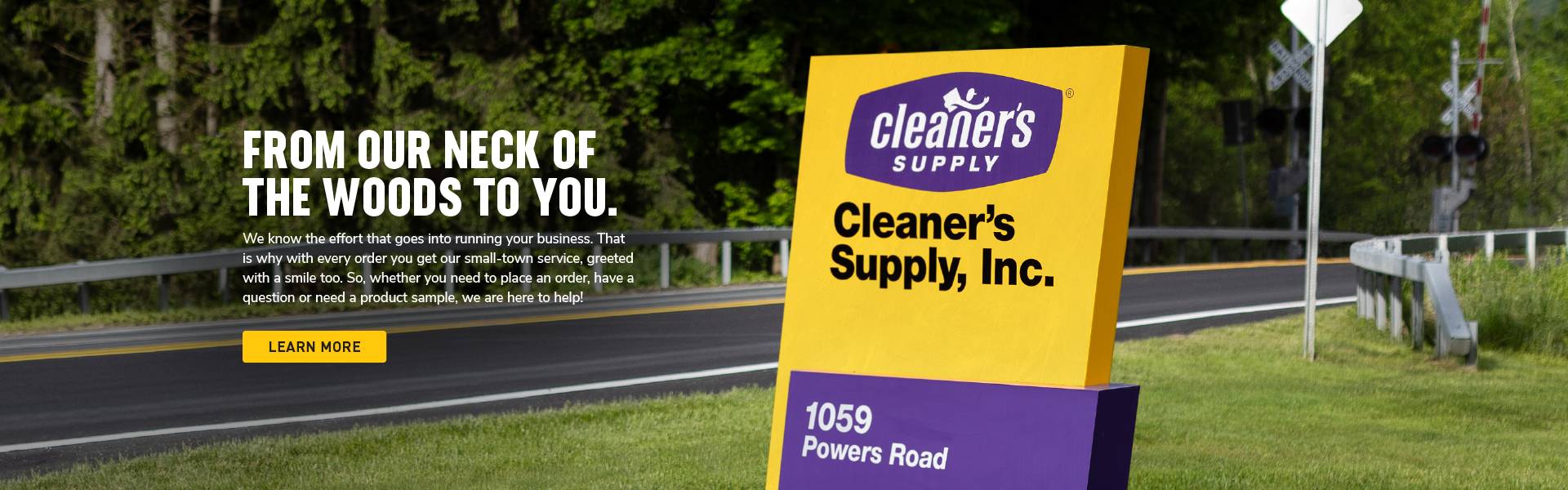 From Our Neck Of The Woods To You. We know the effort that goes into running your business. That is why with every order you get our small-town service, greeted with a smile too. So, whether you need to place an order, have a question or need a product sample, we are here to help! Dry Cleaning Supplies | Tailoring Supplies | Laundry Supplies