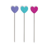Flat Head Heart Pins - 2" - 50/Pack - Assorted Colors
