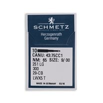 Schmetz Long Regular Point Industrial Machine Needles - Size 00 - 251 LG, 300, 29-CB, LWx5 T - 10/Pack