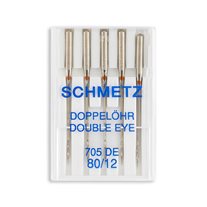 Schmetz Double Eye Home Machine Needles - Size 12 - 15x1, 705 DE - 5/Pack
