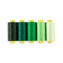 Gutermann Mara 100 All Purpose Thread Color Shades Pack - Tex 30 - 1,093 yds. - 5/Pack - Green