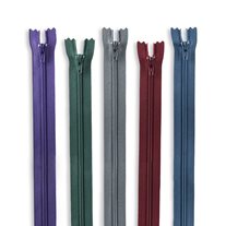 YKK #3 11" Nylon Coil Non-Separating Assorted Pant / Skirt / Dress / Bag / Upholstery Standard Color Zippers - 28/Pack