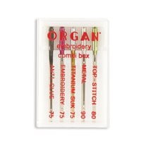 Organ Embroidery Home Machine Needles - Size 11 & 12 - 15x1 - 5/Pack