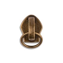 #5 Metallic Nylon Attachment Zipper Pulls - 10/Pack - Antique Brass